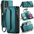 For Samsung Galaxy A53 5G CaseMe C36 Card Slots Zipper Wallet RFID Anti-theft Leather Phone Case(Blue-green) - free shipping - PMC Jewellery - Order now!