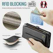 For Samsung Galaxy A54 5G CaseMe C36 Card Slots Zipper Wallet RFID Anti-theft Leather Phone Case(Black)