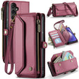 For Samsung Galaxy A54 5G CaseMe C36 Card Slots Zipper Wallet RFID Anti-theft Leather Phone Case(Wine Red) - free shipping - PMC Jewellery - Order now!