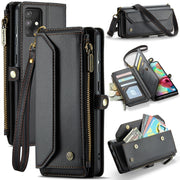 For Samsung Galaxy A71 4G CaseMe C36 Card Slots Zipper Wallet RFID Anti-theft Leather Phone Case(Black)