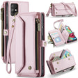 For Samsung Galaxy A71 4G CaseMe C36 Card Slots Zipper Wallet RFID Anti-theft Leather Phone Case(Pink) - free shipping - PMC Jewellery - Order now!