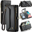 For Samsung Galaxy S10+ CaseMe C36 Card Slots Zipper Wallet RFID Anti-theft Leather Phone Case(Black) - free shipping - PMC Jewellery - Order now!