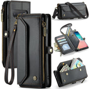 For Samsung Galaxy S10+ CaseMe C36 Card Slots Zipper Wallet RFID Anti-theft Leather Phone Case(Black)
