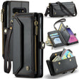 For Samsung Galaxy S10 CaseMe C36 Card Slots Zipper Wallet RFID Anti-theft Leather Phone Case(Black) - free shipping - PMC Jewellery - Order now!