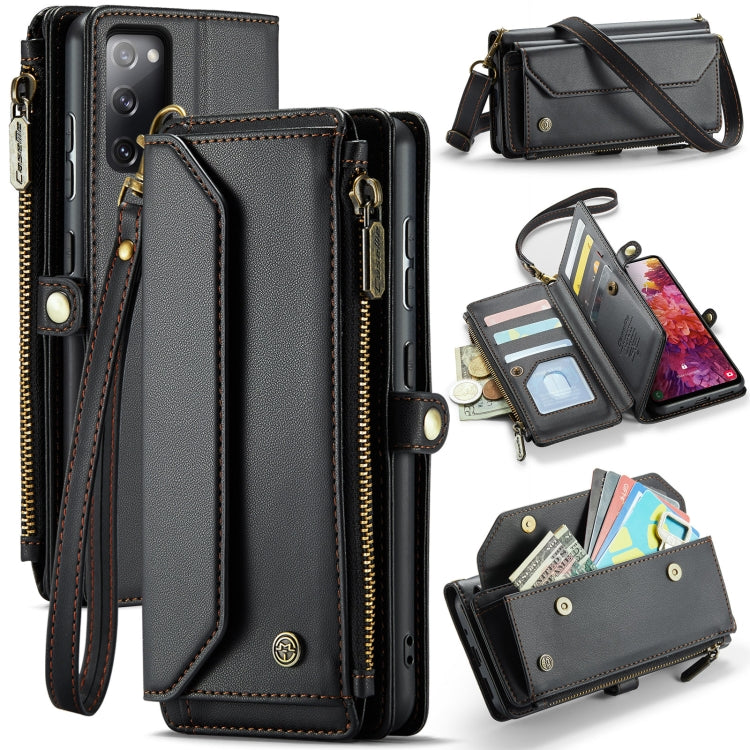 For Samsung Galaxy S20 FE CaseMe C36 Card Slots Zipper Wallet RFID Anti-theft Leather Phone Case(Black) - free shipping - PMC Jewellery - Order now!