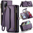 For Samsung Galaxy S20 FE CaseMe C36 Card Slots Zipper Wallet RFID Anti-theft Leather Phone Case(Purple) - free shipping - PMC Jewellery - Order now!