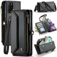 For Samsung Galaxy S20+ CaseMe C36 Card Slots Zipper Wallet RFID Anti-theft Leather Phone Case(Black) - free shipping - PMC Jewellery - Order now!