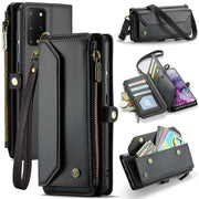 For Samsung Galaxy S20+ CaseMe C36 Card Slots Zipper Wallet RFID Anti-theft Leather Phone Case(Black)