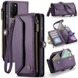For Samsung Galaxy S20+ CaseMe C36 Card Slots Zipper Wallet RFID Anti-theft Leather Phone Case(Purple) - free shipping - PMC Jewellery - Order now!