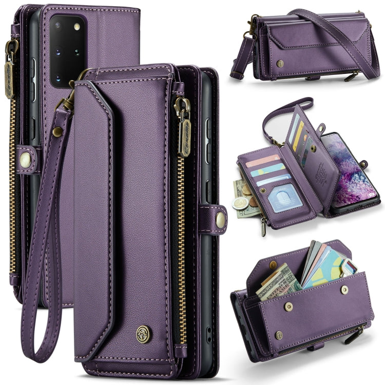 For Samsung Galaxy S20+ CaseMe C36 Card Slots Zipper Wallet RFID Anti-theft Leather Phone Case(Purple) - free shipping - PMC Jewellery - Order now!