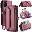 For Samsung Galaxy S20+ CaseMe C36 Card Slots Zipper Wallet RFID Anti-theft Leather Phone Case(Wine Red) - free shipping - PMC Jewellery - Order now!