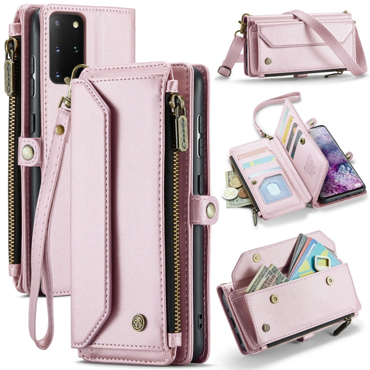 For Samsung Galaxy S20+ CaseMe C36 Card Slots Zipper Wallet RFID Anti-theft Leather Phone Case(Pink) - free shipping - PMC Jewellery - Order now!