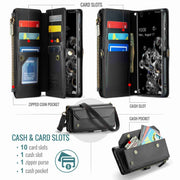 For Samsung Galaxy S20 Ultra CaseMe C36 Card Slots Zipper Wallet RFID Anti-theft Leather Phone Case(Black)