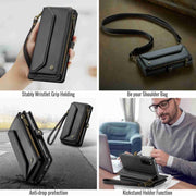 For Samsung Galaxy S20 CaseMe C36 Card Slots Zipper Wallet RFID Anti-theft Leather Phone Case(Black)