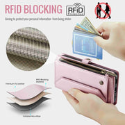 For Samsung Galaxy S20 CaseMe C36 Card Slots Zipper Wallet RFID Anti-theft Leather Phone Case(Pink)