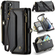 For Samsung Galaxy S21+ 5G CaseMe C36 Card Slots Zipper Wallet RFID Anti-theft Leather Phone Case(Black) - free shipping - PMC Jewellery - Order now!
