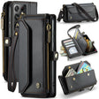For Samsung Galaxy S21 Ultra 5G CaseMe C36 Card Slots Zipper Wallet RFID Anti-theft Leather Phone Case(Black) - free shipping - PMC Jewellery - Order now!