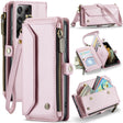 For Samsung Galaxy S21 Ultra 5G CaseMe C36 Card Slots Zipper Wallet RFID Anti-theft Leather Phone Case(Pink) - free shipping - PMC Jewellery - Order now!