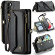 For Samsung Galaxy S21 5G CaseMe C36 Card Slots Zipper Wallet RFID Anti-theft Leather Phone Case(Black) - free shipping - PMC Jewellery - Order now!