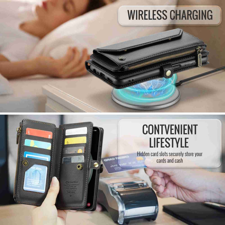 For Samsung Galaxy S23 FE 5G CaseMe C36 Card Slots Zipper Wallet RFID Anti-theft Leather Phone Case(Black)