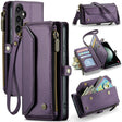 For Samsung Galaxy S23 FE 5G CaseMe C36 Card Slots Zipper Wallet RFID Anti-theft Leather Phone Case(Purple) - free shipping - PMC Jewellery - Order now!