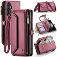 For Samsung Galaxy S23 FE 5G CaseMe C36 Card Slots Zipper Wallet RFID Anti-theft Leather Phone Case(Wine Red) - Galaxy S23 FE 5G Cases by CaseMe | Online Shopping South Africa | PMC Jewellery | Buy Now Pay Later Mobicred