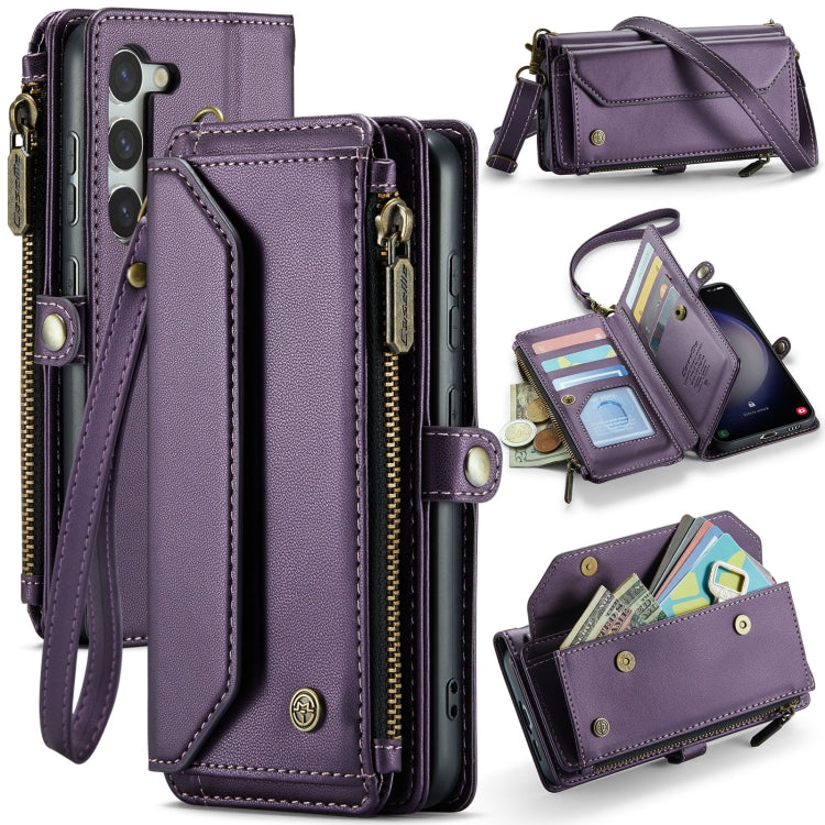 For Samsung Galaxy S23+ 5G CaseMe C36 Card Slots Zipper Wallet RFID Anti-theft Leather Phone Case(Purple) - free shipping - PMC Jewellery - Order now!