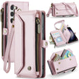 For Samsung Galaxy S23+ 5G CaseMe C36 Card Slots Zipper Wallet RFID Anti-theft Leather Phone Case(Pink) - free shipping - PMC Jewellery - Order now!