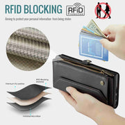 For Samsung Galaxy S24 Ultra 5G CaseMe C36 Card Slots Zipper Wallet RFID Anti-theft Leather Phone Case(Black)