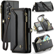 For Samsung Galaxy S24+ 5G CaseMe C36 Card Slots Zipper Wallet RFID Anti-theft Leather Phone Case(Black) - free shipping - PMC Jewellery - Order now!