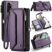 For Samsung Galaxy Note10+ CaseMe C36 Card Slots Zipper Wallet RFID Anti-theft Leather Phone Case(Purple)