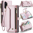 For Samsung Galaxy Note10+ CaseMe C36 Card Slots Zipper Wallet RFID Anti-theft Leather Phone Case(Pink) - free shipping - PMC Jewellery - Order now!