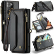 For Samsung Galaxy Note20 Ultra CaseMe C36 Card Slots Zipper Wallet RFID Anti-theft Leather Phone Case(Black) - free shipping - PMC Jewellery - Order now!