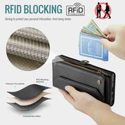 For Samsung Galaxy Note20 Ultra CaseMe C36 Card Slots Zipper Wallet RFID Anti-theft Leather Phone Case(Black)