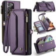 For Samsung Galaxy Note20 Ultra CaseMe C36 Card Slots Zipper Wallet RFID Anti-theft Leather Phone Case(Purple) - Galaxy Note20 Ultra Cases by CaseMe | Online Shopping South Africa | PMC Jewellery | Buy Now Pay Later Mobicred