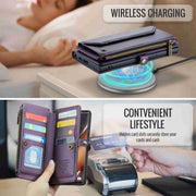 For Samsung Galaxy Note20 Ultra CaseMe C36 Card Slots Zipper Wallet RFID Anti-theft Leather Phone Case(Purple)