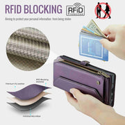 For Samsung Galaxy Note20 Ultra CaseMe C36 Card Slots Zipper Wallet RFID Anti-theft Leather Phone Case(Purple)