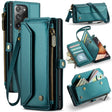 For Samsung Galaxy Note20 Ultra CaseMe C36 Card Slots Zipper Wallet RFID Anti-theft Leather Phone Case(Blue-green) - free shipping - PMC Jewellery - Order now!