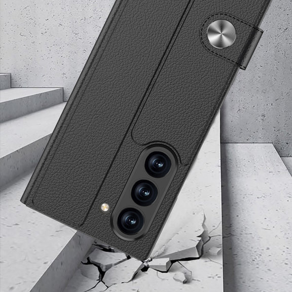For Samsung Galaxy Z Fold6 GKK Integrated Flip Leather Phone Case(Grey)