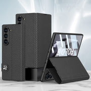 For Samsung Galaxy Z Fold6 GKK Integrated Flip Leather Phone Case(Carbon Fiber Texture)