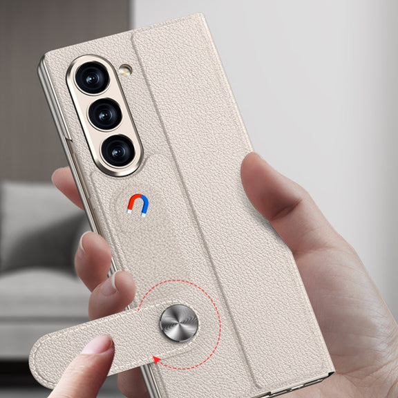 For Samsung Galaxy Z Fold6 GKK Integrated Flip Leather Phone Case(Silver)