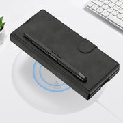 For Samsung Galaxy Z Fold6 GKK Integrated Armor Flip Leather Case with Pen Slot, Stylus Not Included(Black)