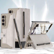 For Samsung Galaxy Z Fold6 GKK Integrated Armor Flip Leather Case with Pen Slot, Stylus Not Included(Titanium Grey)