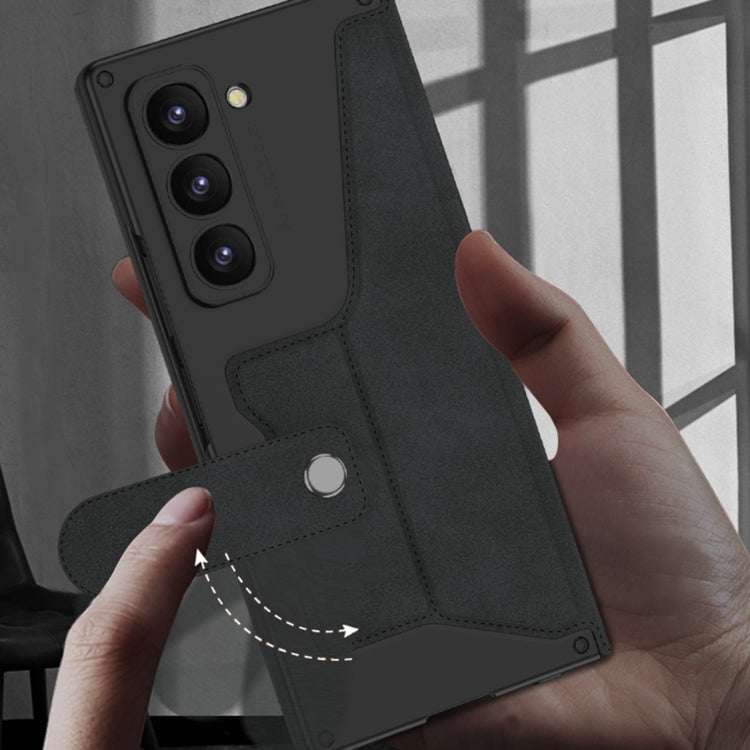 For Samsung Galaxy Z Fold6 GKK Integrated Armor Flip Leather Case with Pen Slot, Stylus Not Included(Titanium Grey)