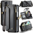 For Samsung Galaxy Z Fold3 CaseMe C36 Card Slots Zipper Wallet RFID Anti-theft Leather Phone Case(Black) - Galaxy Phone Cases by CaseMe | Online Shopping South Africa | PMC Jewellery | Buy Now Pay Later Mobicred
