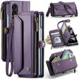 For Samsung Galaxy Z Fold4 CaseMe C36 Card Slots Zipper Wallet RFID Anti-theft Leather Phone Case(Purple) - Galaxy Z Fold4 5G Cases by CaseMe | Online Shopping South Africa | PMC Jewellery | Buy Now Pay Later Mobicred