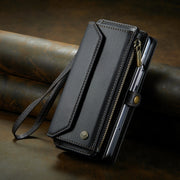 For Samsung Galaxy Z Fold5 CaseMe C36 Card Slots Zipper Wallet RFID Anti-theft Leather Phone Case(Black)