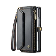 For Samsung Galaxy Z Fold6 5G CaseMe C36 Card Slots Zipper Wallet RFID Anti-theft Leather Phone Case(Black)