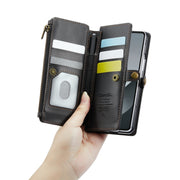 For Samsung Galaxy Z Fold6 5G CaseMe C36 Card Slots Zipper Wallet RFID Anti-theft Leather Phone Case(Black)