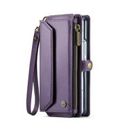 For Samsung Galaxy Z Fold6 5G CaseMe C36 Card Slots Zipper Wallet RFID Anti-theft Leather Phone Case(Purple)